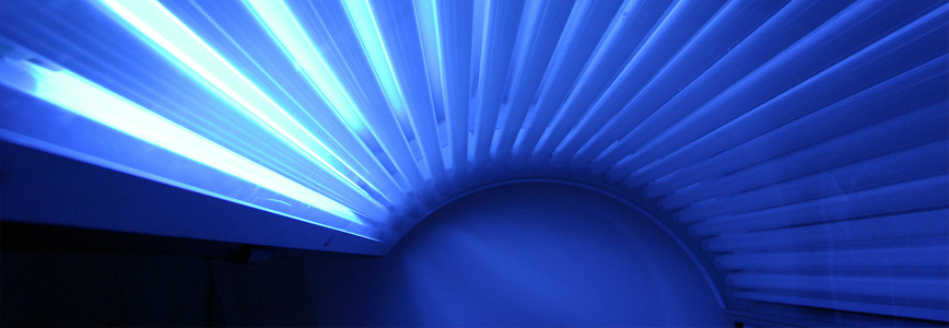 Sun tan beds cause wrinkles in later life.